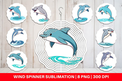 Wind Spinner Jumping Dolphin Sublimation artnoy 