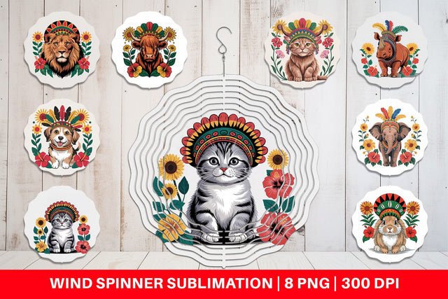 Wind Spinner Juneteenth Animal Sublimation artnoy 