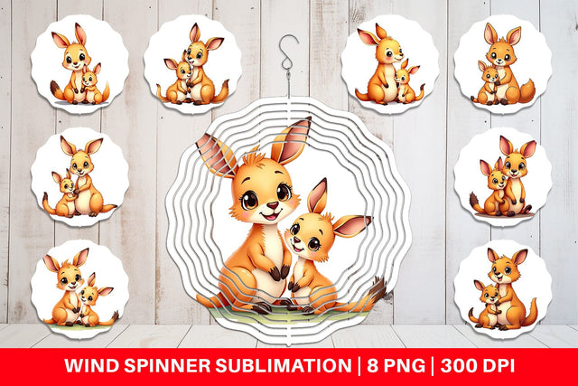 Wind Spinner Kangaroo Mother's Day Sublimation artnoy 