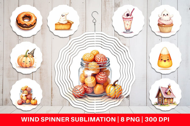 Wind Spinner Kawaii Halloween Sweets Sublimation artnoy 