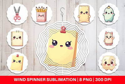 Wind Spinner Kawaii Stationery Sublimation artnoy 