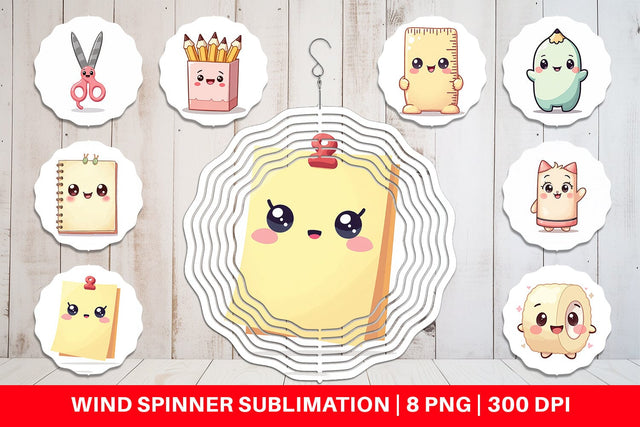 Wind Spinner Kawaii Stationery Sublimation artnoy 