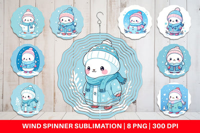Wind Spinner Kawaii Winter Sublimation artnoy 