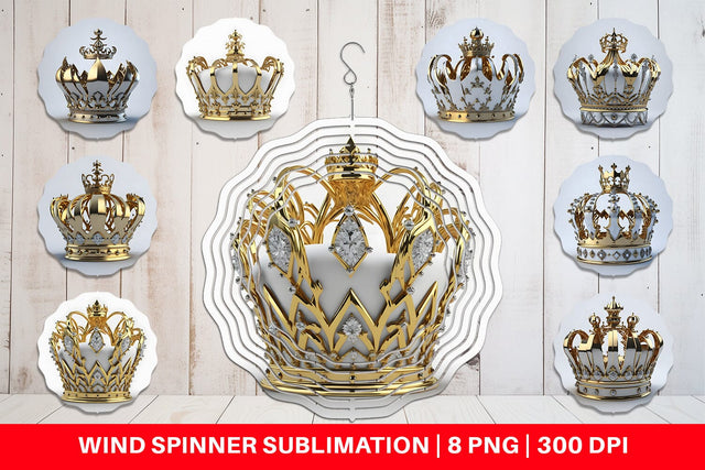 Wind Spinner King Crown Gold Sublimation artnoy 