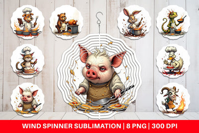 Wind Spinner Kitchen Chaos Critter Sublimation artnoy 