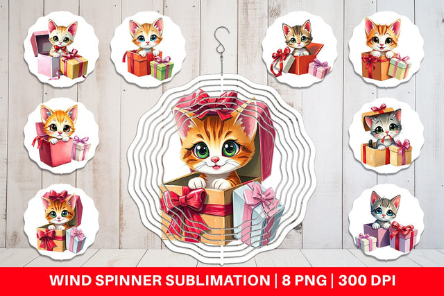 Wind Spinner Kitten Gift Sublimation artnoy 