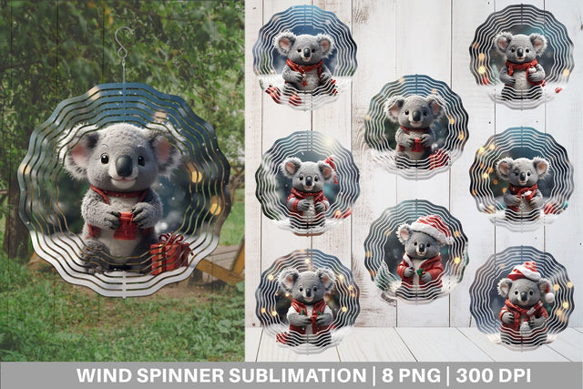 Wind Spinner Koala Christmas Sublimation artnoy 