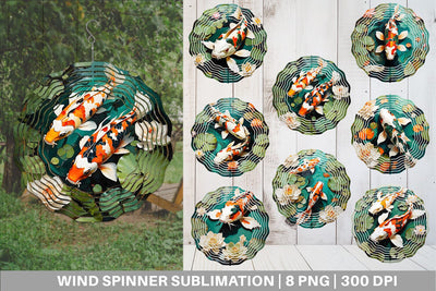 Wind Spinner Koi Fish Sublimation artnoy 