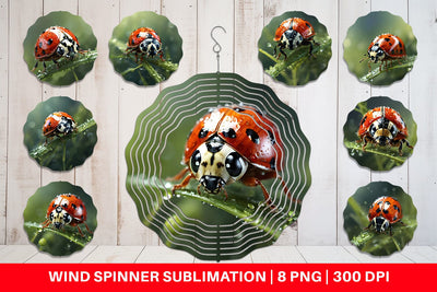 Wind Spinner Ladybug on grass Sublimation artnoy 