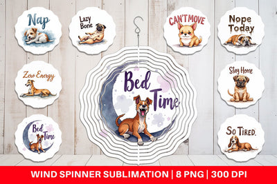 Wind Spinner Lazy Vibes Ugly Cute Dog Watercolor Quotes Sublimation artnoy 