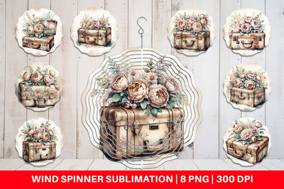 Wind Spinner Leather Suitcase Sublimation artnoy 