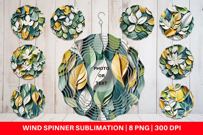 Wind Spinner Leaves Pattern Sublimation artnoy 