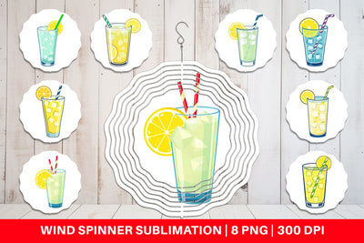 Wind Spinner Lemonade Glass Sublimation artnoy 