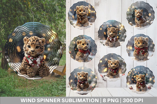 Wind Spinner Leopard Christmas Sublimation artnoy 