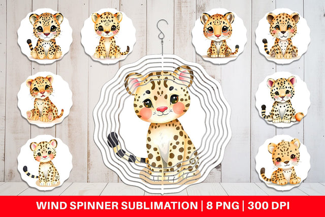 Wind Spinner Leopard Wildlife Sublimation artnoy 