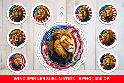 Wind Spinner Lion 4th of July Sublimation artnoy 