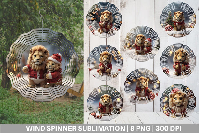 Wind Spinner Lion Christmas Sublimation artnoy 