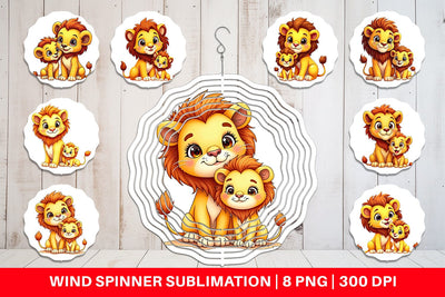 Wind Spinner Lion Mother's Day Sublimation artnoy 