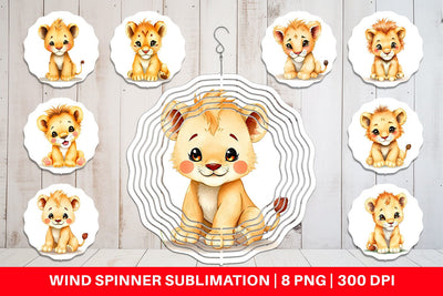 Wind Spinner Lion Wildlife Sublimation artnoy 