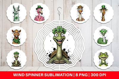 Wind Spinner Lucky St Paddys Animal Art Sublimation artnoy 