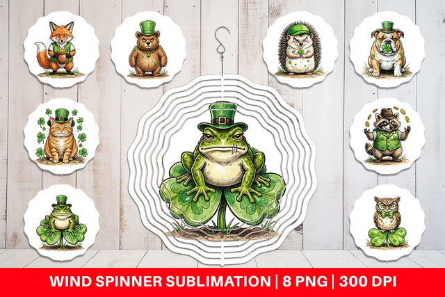 Wind Spinner Lucky St Patricks Animal Sublimation artnoy 