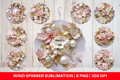 Wind Spinner Luxury Flowers Pattern Sublimation artnoy 