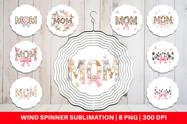 Wind Spinner Luxury Watercolor MOM Pearl Sublimation artnoy 