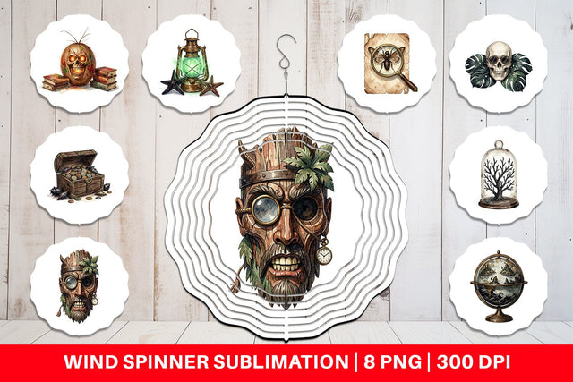 Wind Spinner Macabre Gothic Scholar Desk Sublimation artnoy 