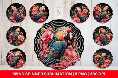 Wind Spinner Macaw Bird Sublimation artnoy 