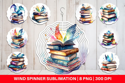 Wind Spinner Magical Books Sublimation artnoy 