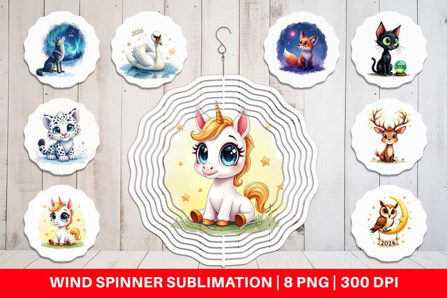 Wind Spinner Magical Midnight Celebration 2026 Animals Sublimation artnoy 