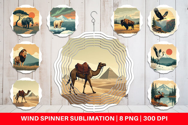 Wind Spinner Majestic Animal Posters Sublimation artnoy 