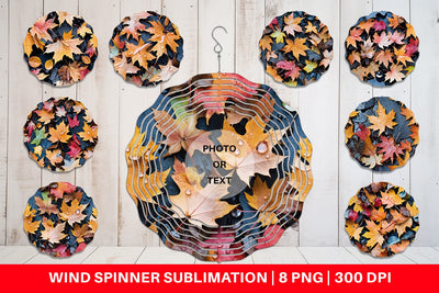 Wind Spinner Maple Leaves Pattern Sublimation artnoy 