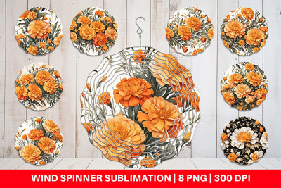 Wind Spinner Marigold Pattern Sublimation artnoy 