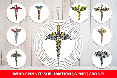 Wind Spinner Medical Caduceus Sublimation artnoy 