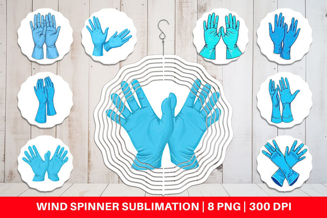 Wind Spinner Medical Gloves Sublimation artnoy 