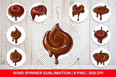 Wind Spinner Melting Chocolate Sublimation artnoy 