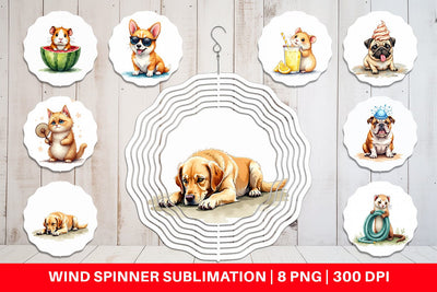 Wind Spinner Melting Summer Pets Sublimation artnoy 