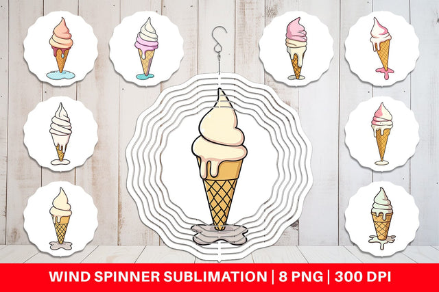 Wind Spinner Melty Ice Cream Sublimation artnoy 