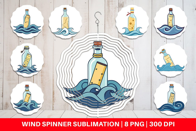 Wind Spinner Message in a Bottle Sublimation artnoy 