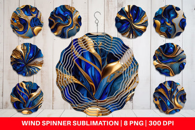 Wind Spinner Metallic Marble Abstract Sublimation artnoy 