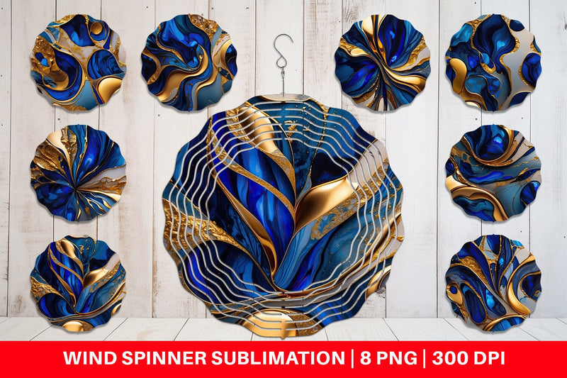 Wind Spinner Metallic Marble Abstract Sublimation artnoy 