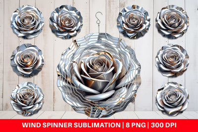 Wind Spinner Metallic Rose Sublimation artnoy 
