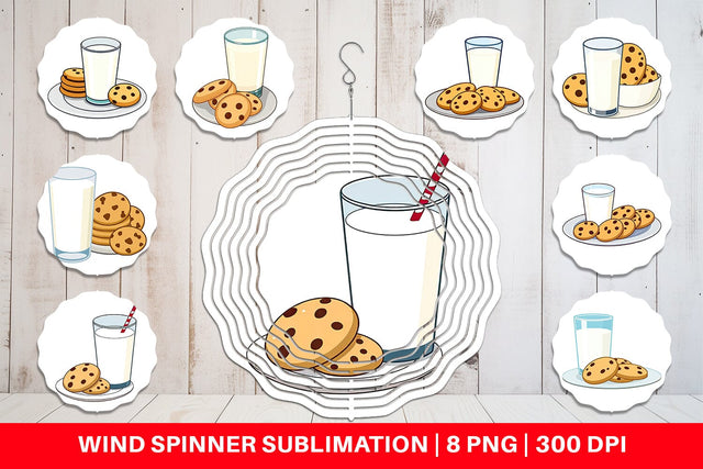 Wind Spinner Milk and Cookie Sublimation artnoy 