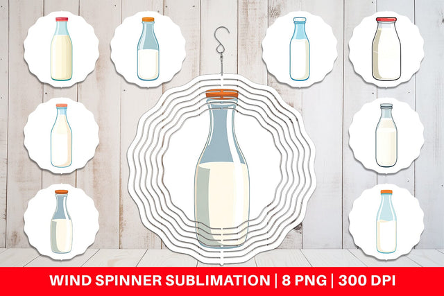 Wind Spinner Milk Bottle Sublimation artnoy 