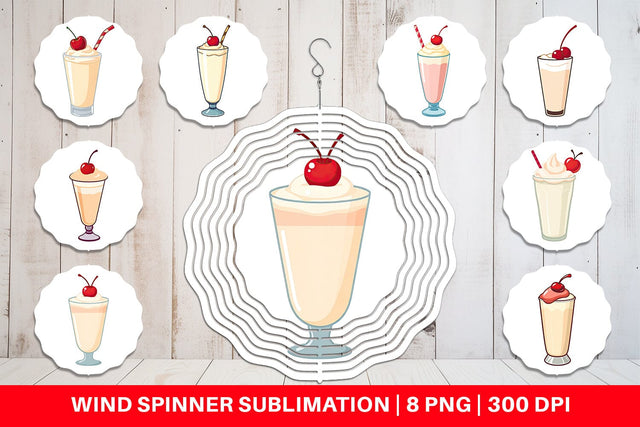Wind Spinner Milkshake with Cherry Sublimation artnoy 