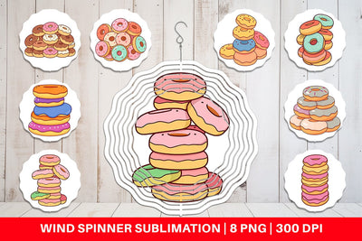 Wind Spinner Mini Donut Stack Sublimation artnoy 
