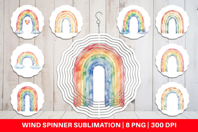 Wind Spinner Minimalist Boho Rainbow Sublimation artnoy 