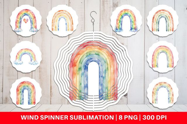 Wind Spinner Minimalist Boho Rainbow Sublimation artnoy 