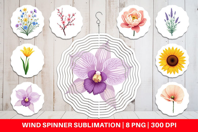 Wind Spinner Minimalist Florals Sublimation artnoy 